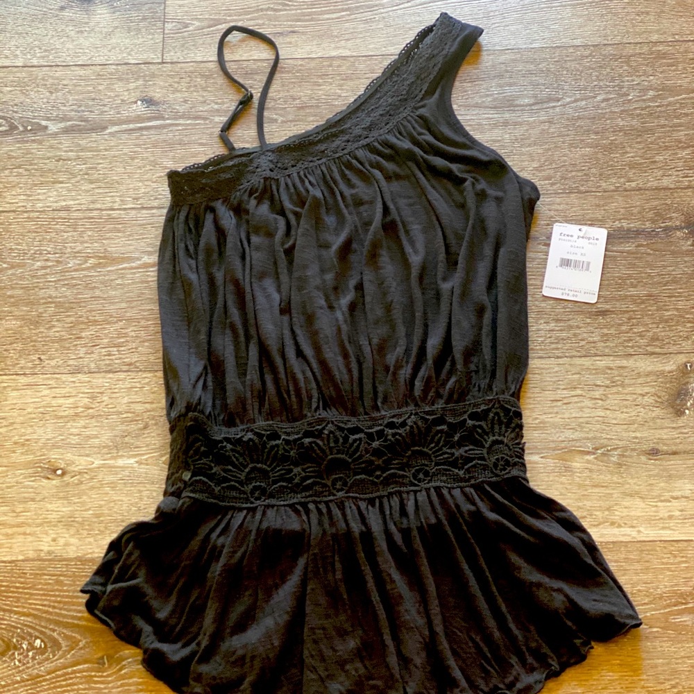 Free People Lace Peplum Tank